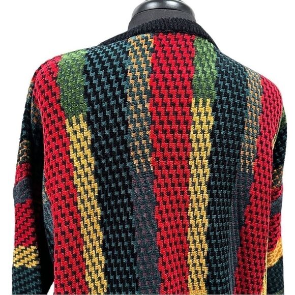 Vintage Tundra Canada Coogi Style 3D Knit Sweater Multicolor Cosby 90s Large - Picture 8 of 15
